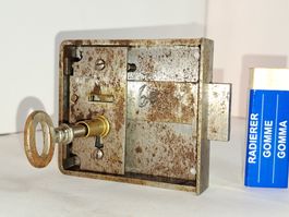 1 antikes Möbel Schloss mit Schlüssel, DM6cm (LOT850#MBS3)