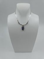 BEZAUBERNDES SAPHIR COLLIER MIT DIAMANTEN IN 750 WEISSGOLD