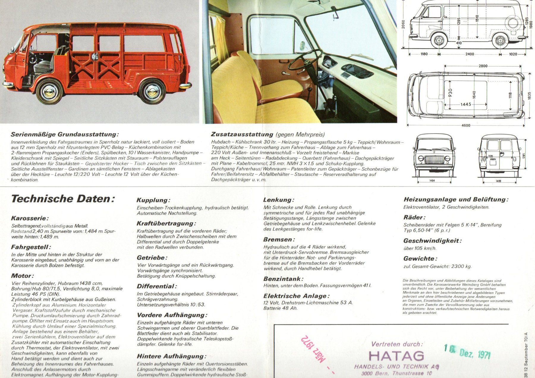 Fiat Camping Fahrzeuge: Fiat 238 als Wohnmobil - Original Prospekt – Neu (gemäss Beschreibung) aus Malans GR von Chueche427 6