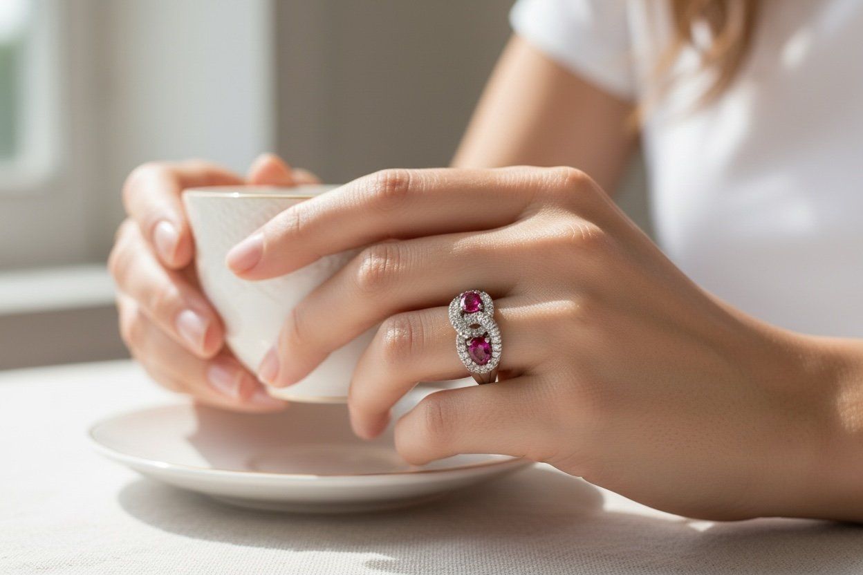 Anelli: Rubin - Diamant - Ring – Usato da Zuzwil SG venduto da artimmo 1