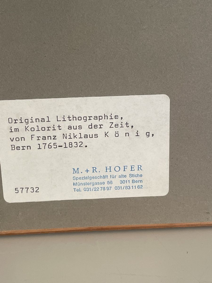 Arts picturaux & lithographies: Trachtenbild Bern von König antik, echt. – D'occasion à Zollikofen par zollo2 1