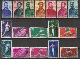 Espagne ensemble timbres historiques sport 1950s