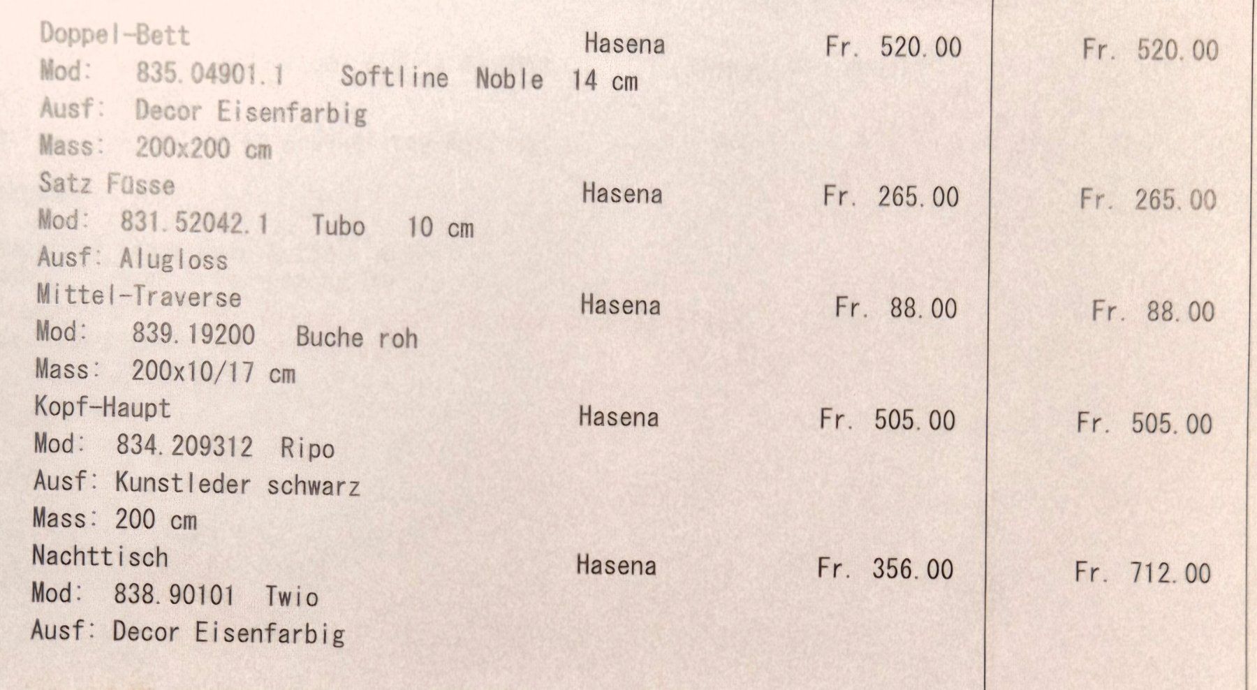 Hasena Letti: Hasena Bett 200x200 – Usato da Zufikon venduto da hexli48 6