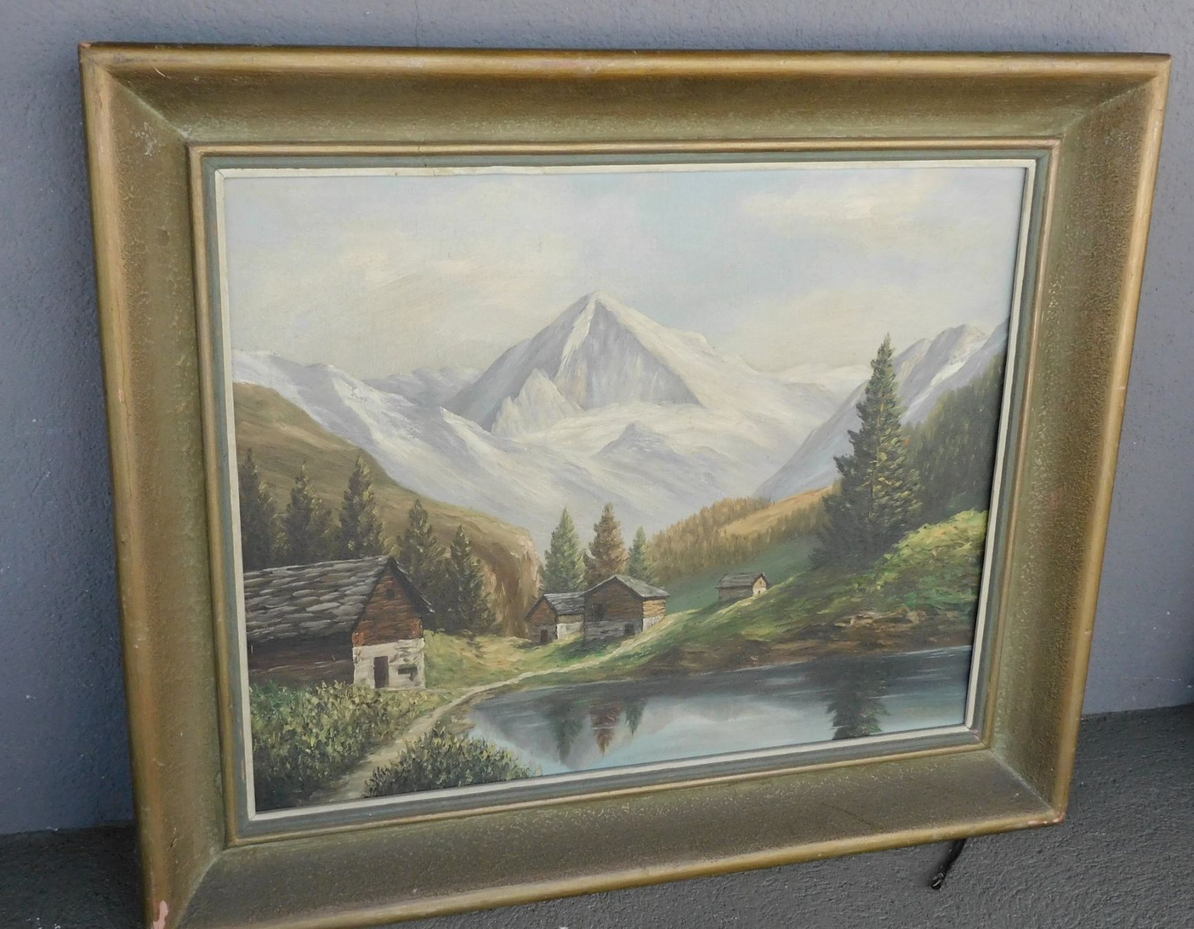 Gemälde: Kunst Landschafts Gemälde grosses altes Ölgemälde – Gebraucht aus Sursee von 76