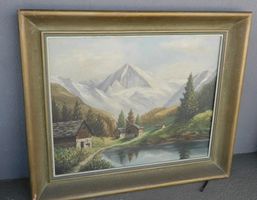 Kunst Landschafts Gemälde grosses altes Ölgemälde