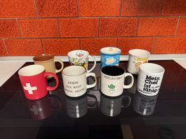 8 verschiedene Tassen (Büro, Tee, Kaffee, coole Sprüche)