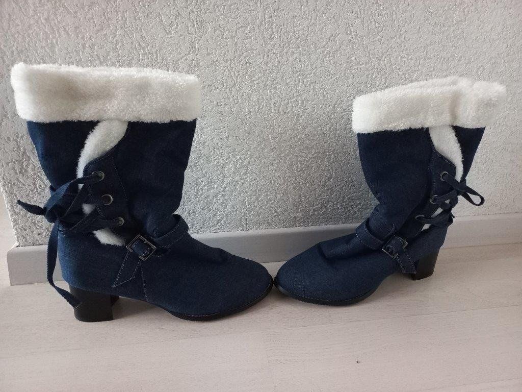 Scarpe da donna: Winterstiefel mit Blockabsatz Jeanslook Grösse 45 – Nuovo (secondo la descrizione) da Pfäffikon / ZH venduto da Pefkadett 2
