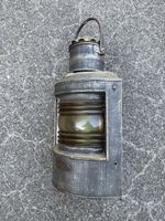 Alte Schiffs-Laterne aus Metall mit Glas, gebrauchter Zustan