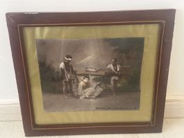 Photographie Japon XIXe – Kago (Chaise à porteurs)sous verre