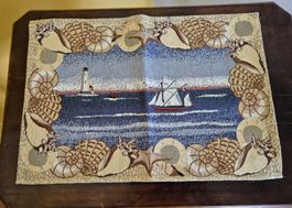 8 Sander Gobelin Tischwäsche mit maritimen Motiv, wie neu