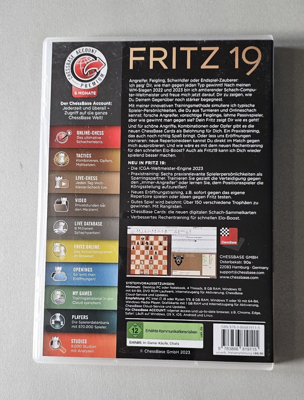 Jeux: Chessbase Schachprogramm Fritz 19 – D'occasion à Lenzburg par Pa_hcs 1