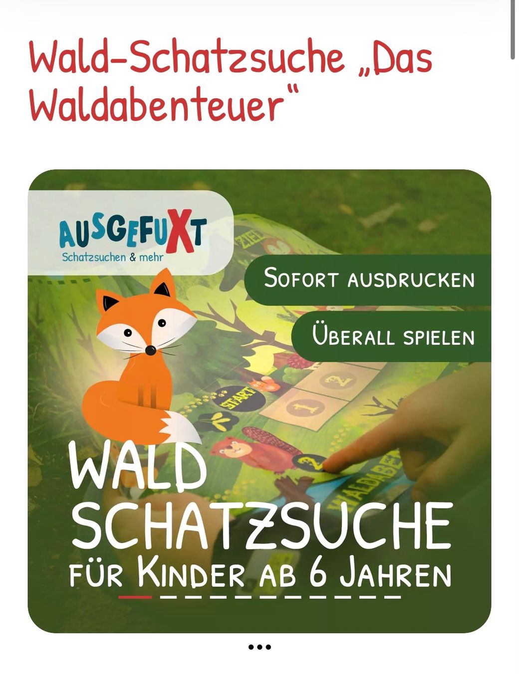Giochi: Schatzsuche, Thema Waldabenteuer – Usato da Thalwil venduto da val_bm5t