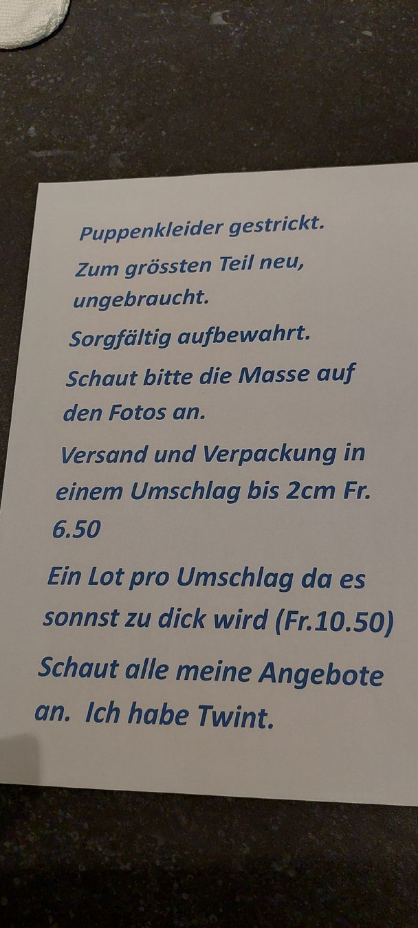 Puppen: Puppenkleid neu – Neu (gemäss Beschreibung) aus Muri AG von nindo1 3