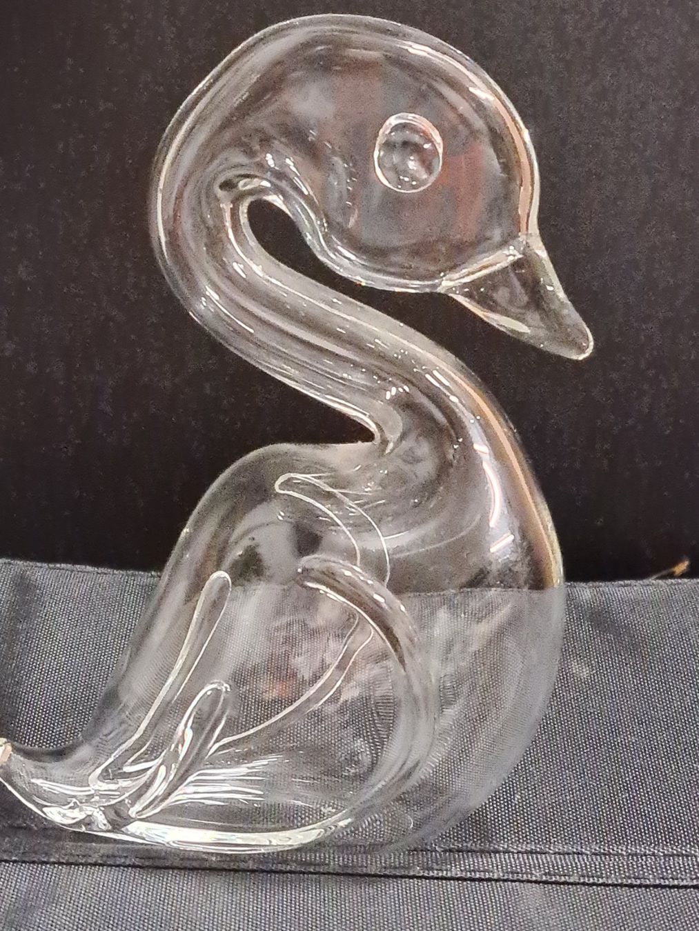 Figuren: Glas Figur Schwan, innen hohl, diagonal 14 cm – Gebraucht aus Amriswil von kleindeko