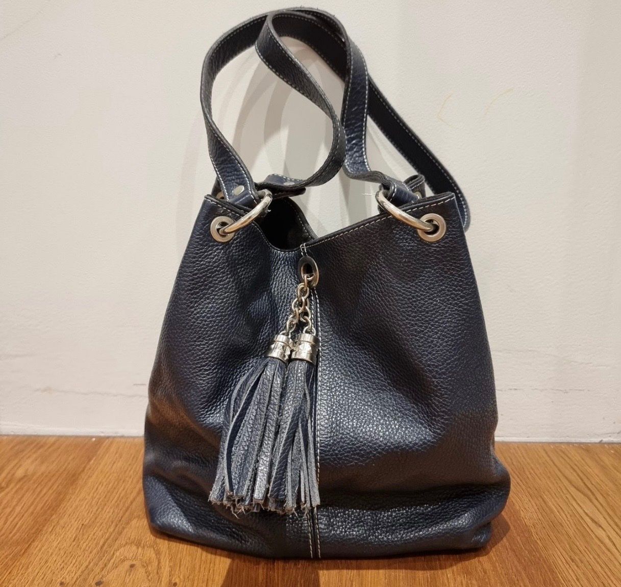 Borse da donna: Elegante  Damentasche,    LEDER,  dunkelblau – Usato da Aesch BL venduto da Fortexx 7
