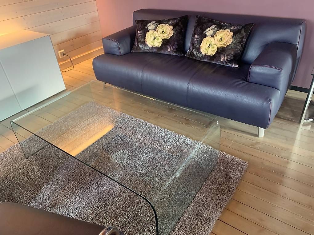 Leolux Sofas: Leolux Sofa Garnitur mit Glastisch und Teppich – Gebraucht aus Gümligen von Troki 3