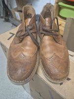 Braune Leder Boots Schnürung Grösse 43