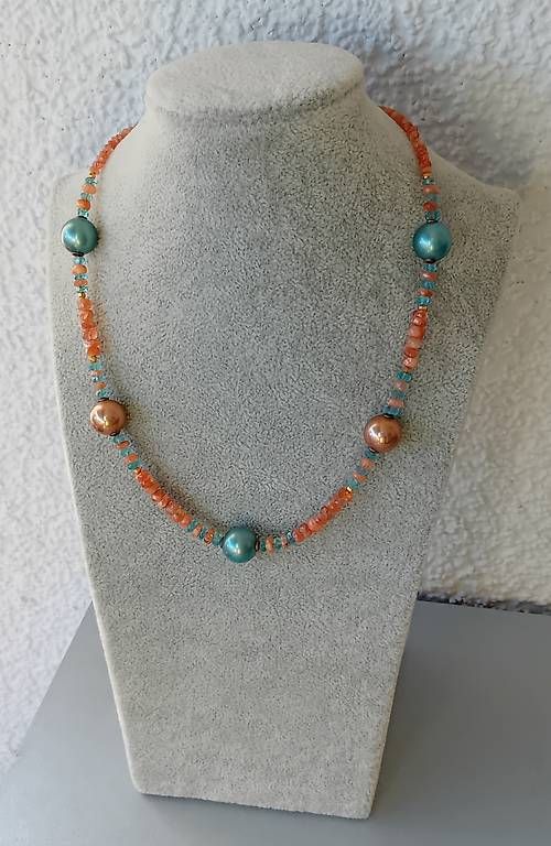 Catenine: Collier mit Perlen, Apatit und Feueropal – Usato da Stans venduto da wer_fd5f 3