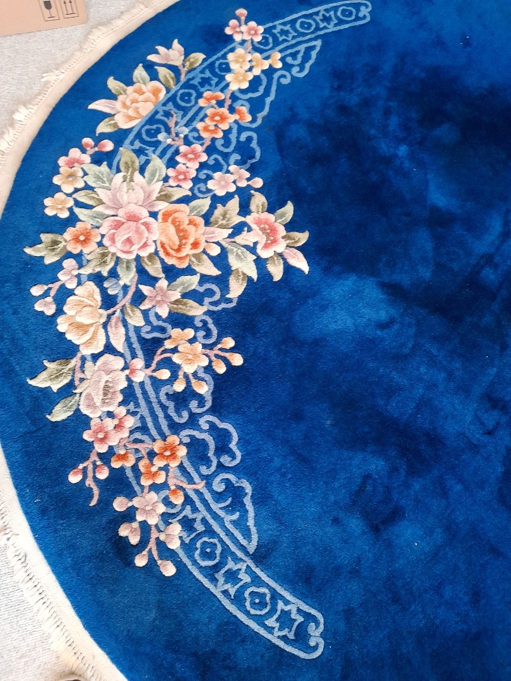 Tappeti: Blauer Orientteppich, rund, Fransen, Vintage, Top Zustand – Usato da Hinwil venduto da Ehretstock8 1
