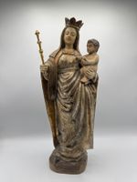 Madonna mit Kind, Holzfigur, antike