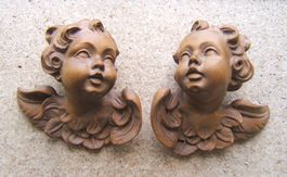 2 SCHÖNE HOLZENGEL HANDGESCHNITZT
