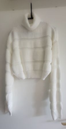 Neuer, kurzer Strickpullover Rollkragen Winter Damen Gr. M