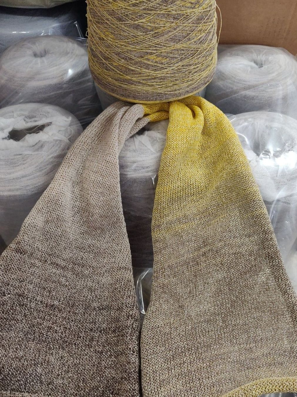 Lana: Baumwolle Seide mit Lurex 690g gelb beige Gradient – Nuovo (secondo la descrizione) da Lufingen venduto da Voyager7 1