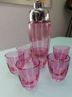 Set cocktail cristal shaker rose