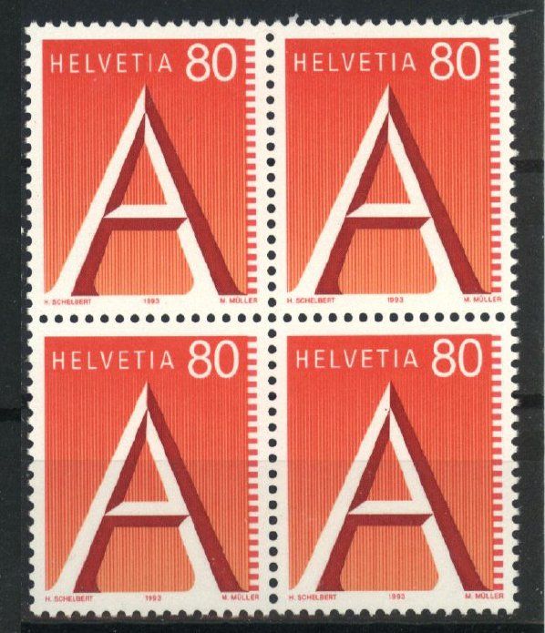 Tutti i francobolli: 1993, A-Post-Marke, Viererblock ** – Nuovo (secondo la descrizione) da Willisau venduto da Vollstempel