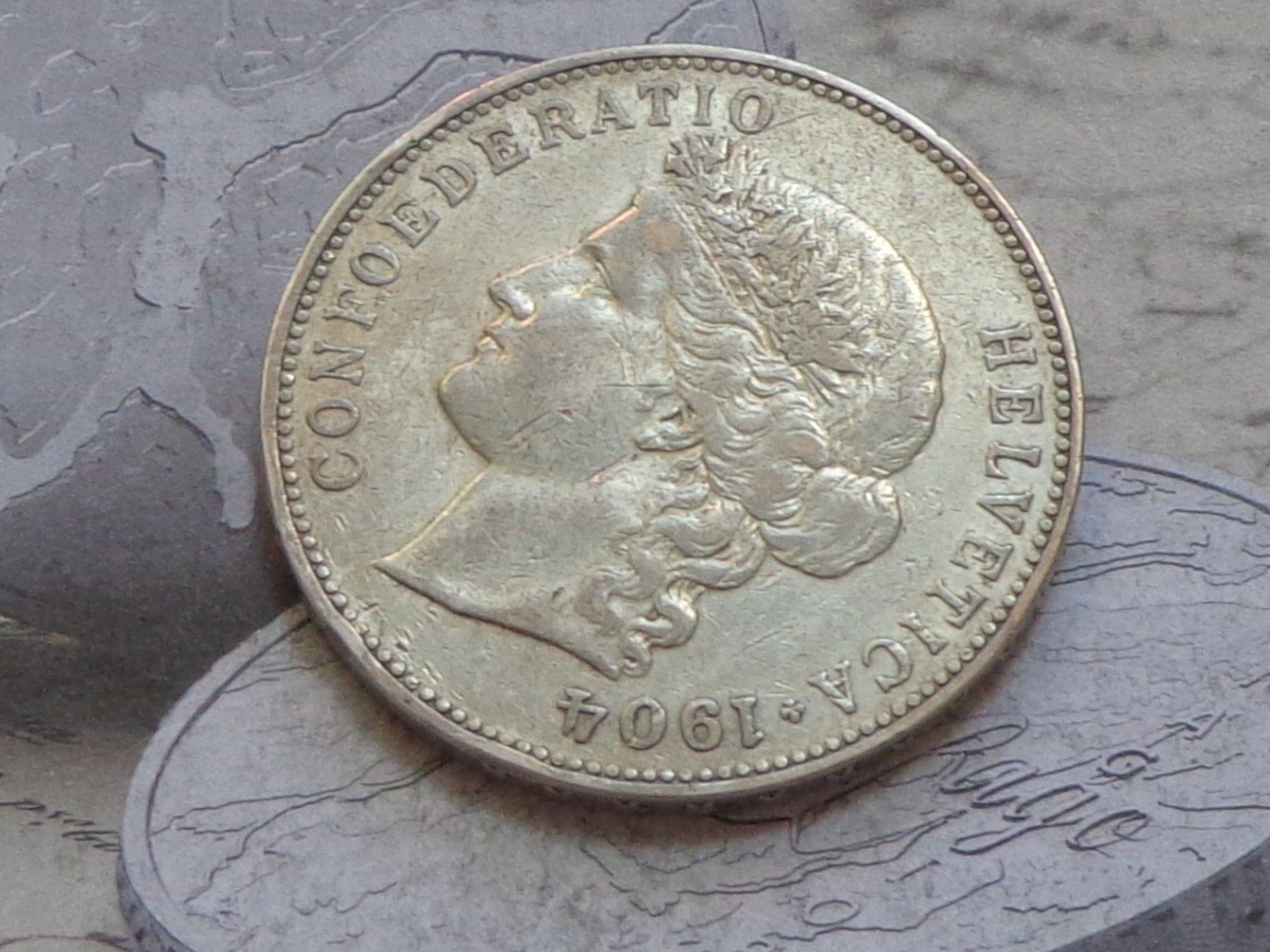 Tutti le monete: 5 Fr. 1904 B - Très belle pièce RARE – Usato da Pully venduto da UCA01 1