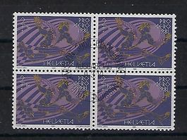 1981 Flugpost Hans Erni Viererblock gestempelt 14864
