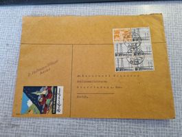 Schweiz Briefmarke, vintage Brief aus Aargau, Wallis Motiv.