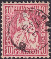 Sitzende: Nr.38 mit Fingerhut-Stempel BOUDRY (NE): 28.OCT.