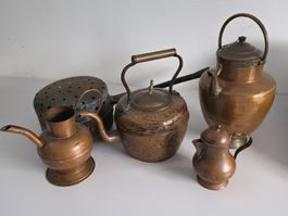 Antike Kupfer Kannen Konvolut - mehrere Grössen - Vintage