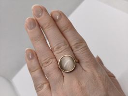 Elegante Damen Ring, rosegoldfarben mit Cabochon Stein.💍 51