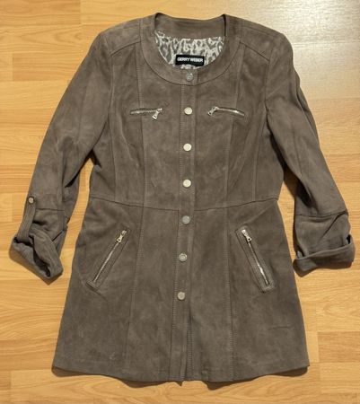 Gerry Weber Wildleder Jacke grau Grösse 38 guter Zustand