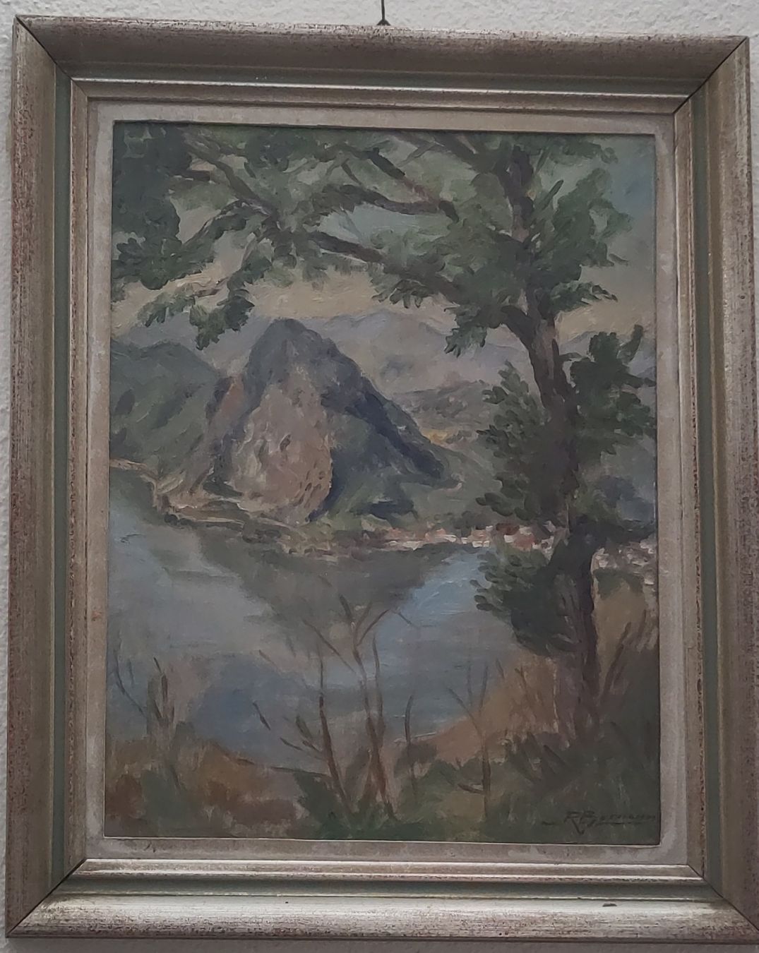 Dipinti: Gemälde Landschaft mit Berg und See, gebraucht – Usato da Derendingen venduto da Biberister