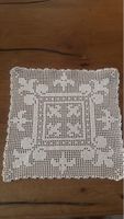 Handgemachte Häkeldecke, Weiss, Vintage Look - Top Zustand