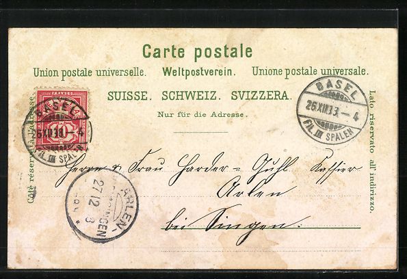 Cartes postales: Litho Basel, Marktplatz, St. Johann-Thor – D'occasion à Berlin par bartko-reher 1