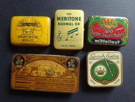 5 boîtes d'aiguilles gramophone - Ouvertes - Lot 01