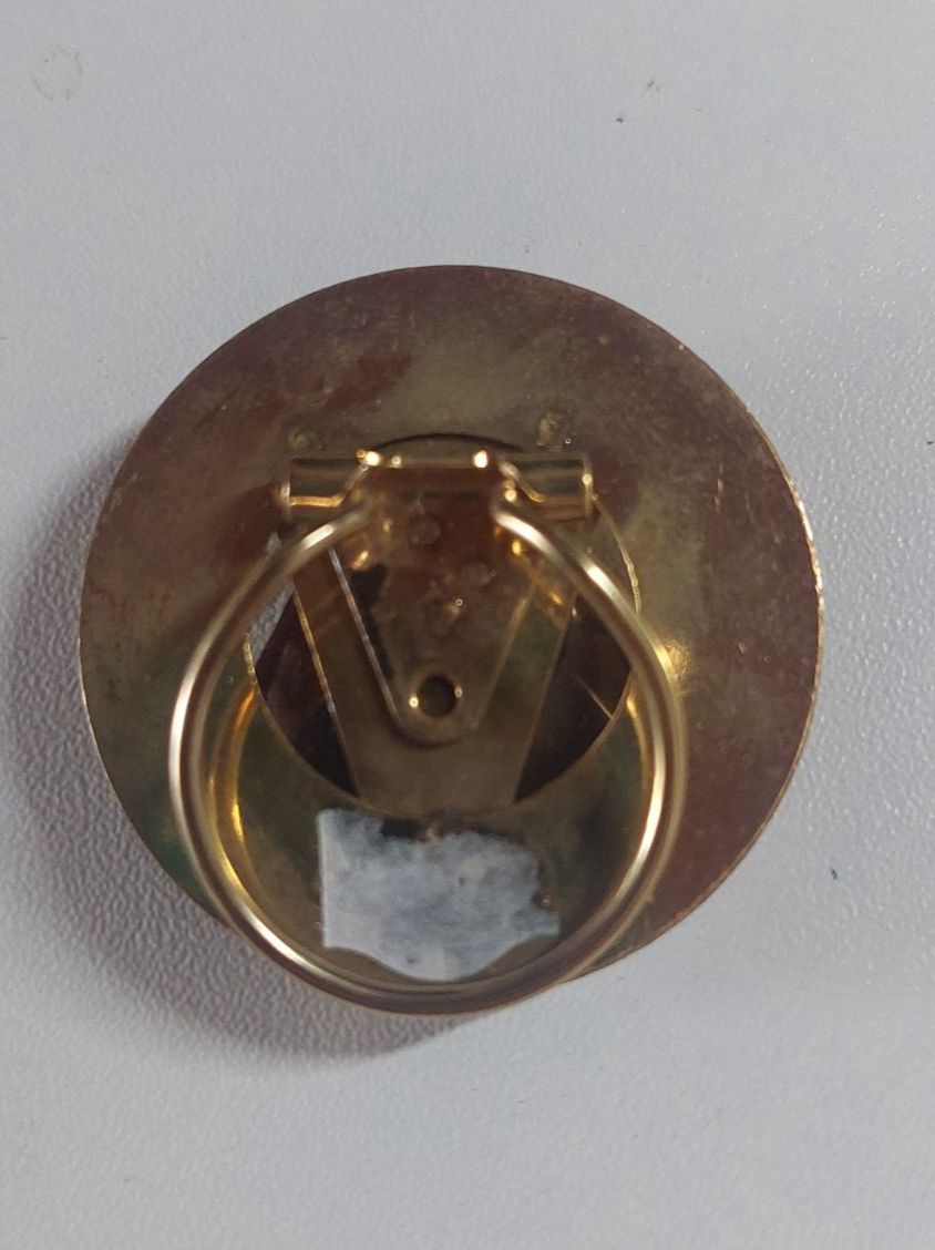 Spille & Fermagli: Vintage Clip, goldfarben mit Muster – Usato da Erlinsbach venduto da pfunky 1