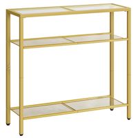 Schmaler Konsolentisch, 75cm Beistelltisch, Flurtisch Glas