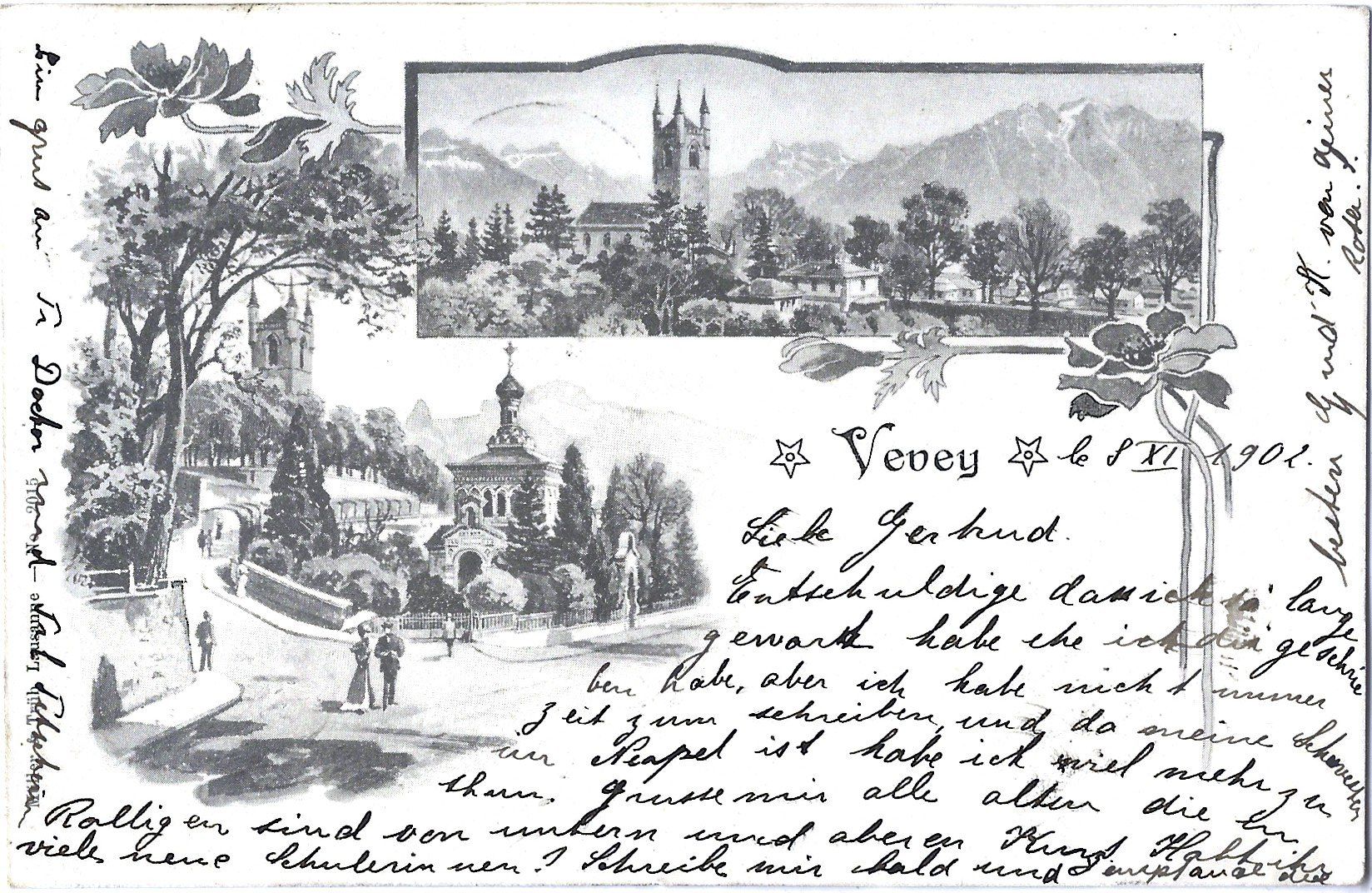 Cartoline postali: V e v e y – Usato da Bütschwil venduto da Jackson1A
