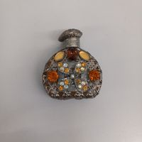 Vintage Parfüm Flakon, Glasflasche mit dekosteinen