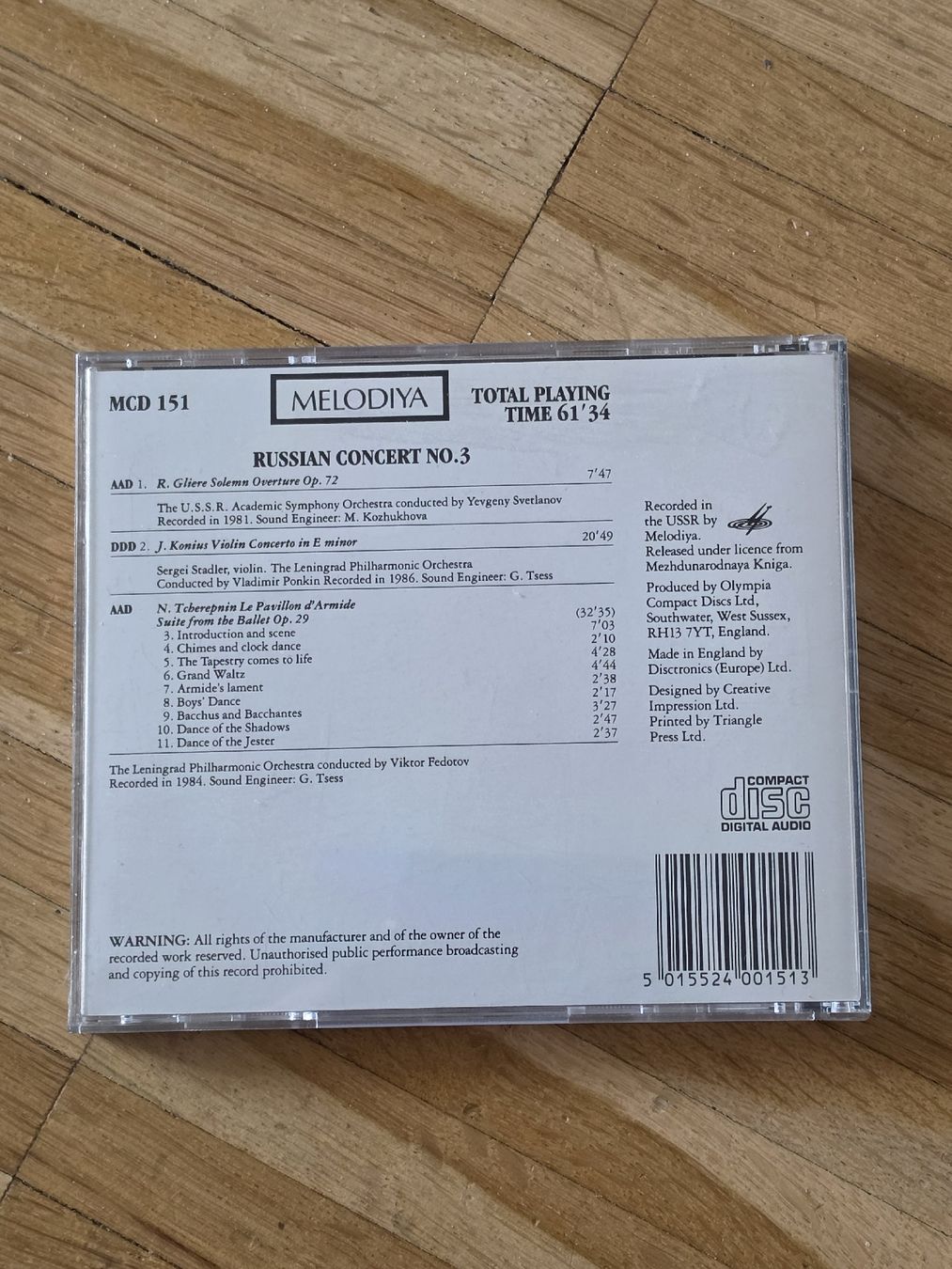 CD: CD: Russisches Konzert Nr. 3 – Usato da Aesch BL venduto da immon 1