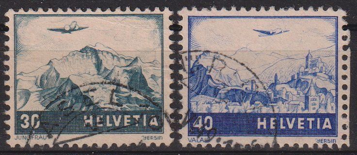 Alle Briefmarken: F43-44, gestempelt – Gebraucht aus Basel von Bingis