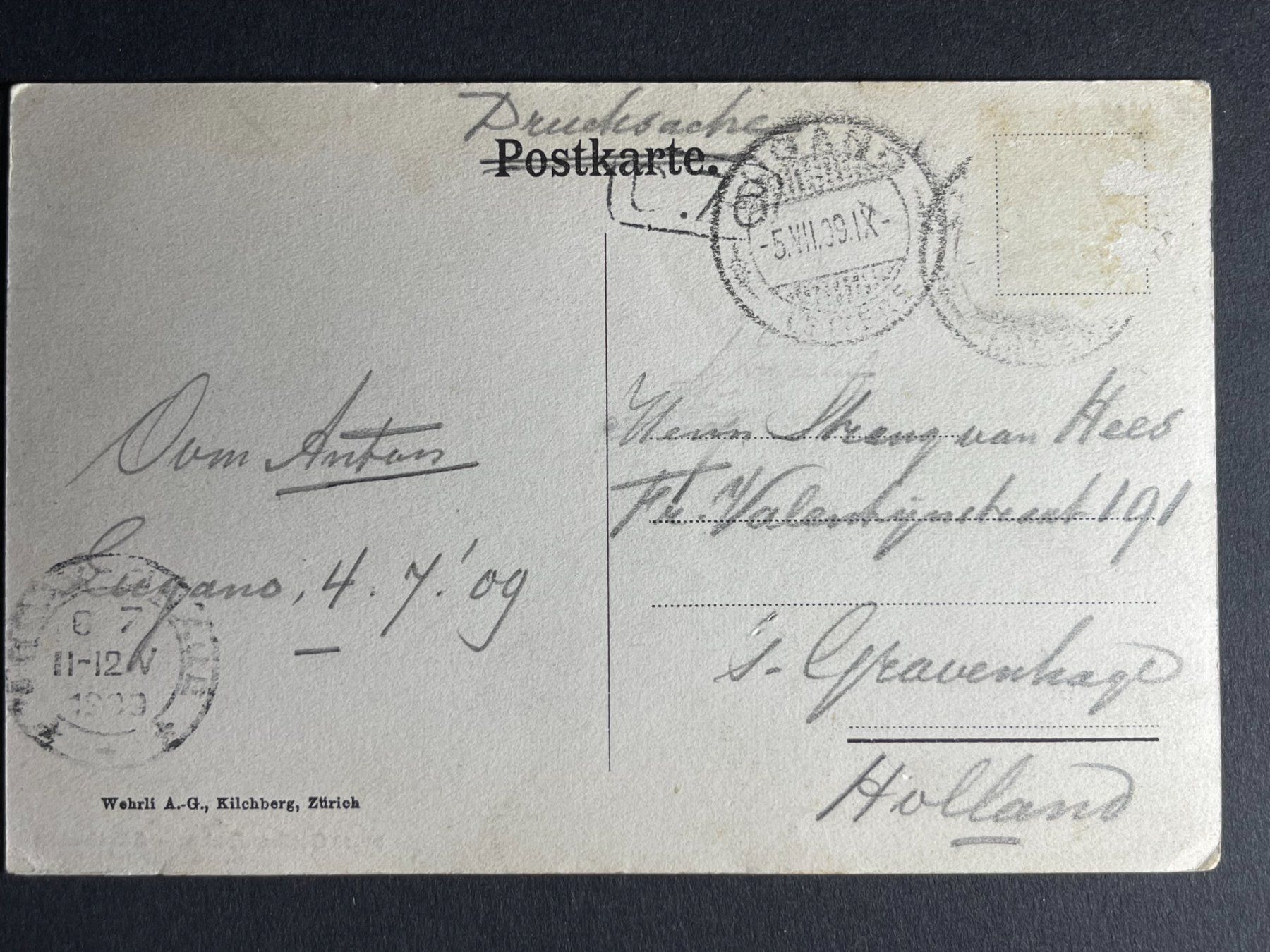 Cartoline postali: Gotthard - Göschenen - 1909 – Usato da Steg VS venduto da danwer74 1