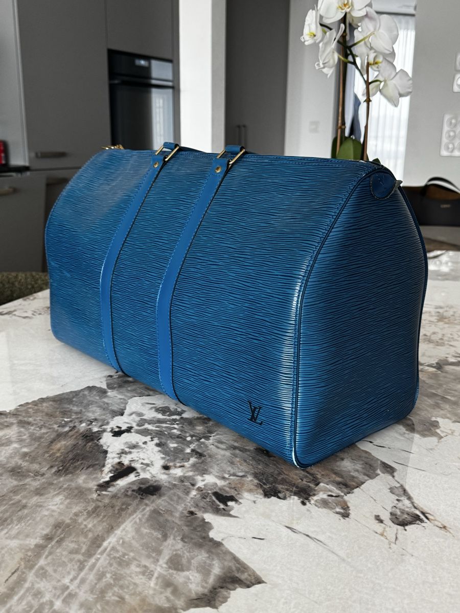 Louis Vuitton Borse: Louis Vuitton Keepall 45 Epi Leder Blau – Usato da Winterthur venduto da samibilly 2