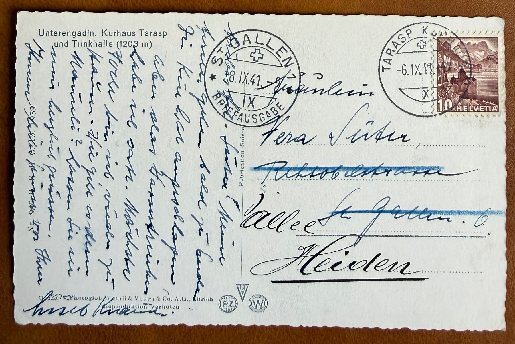 Cartoline postali: Tarasap - Kurhaus. 1947 – Usato da Lutry venduto da Ediego 1