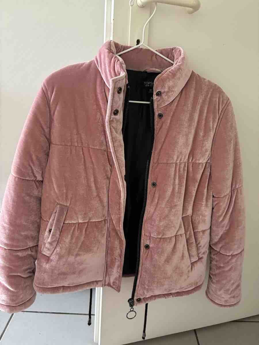 Topshop Giacche: Topshop Samt Puffer Jacke Rosa – Nuovo (secondo la descrizione) da Bern venduto da n-dine 1